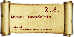 Knabel Annamária névjegykártya